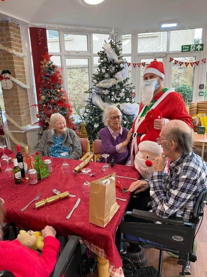 Chollacott House residents with Santa
