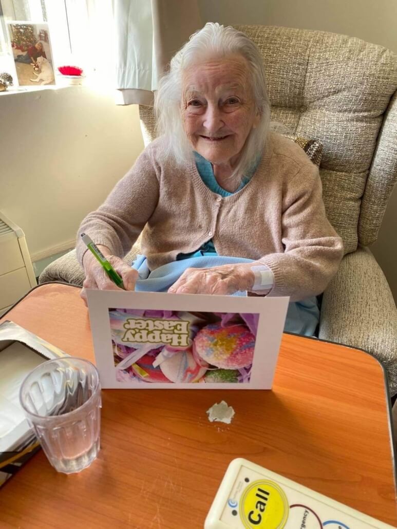 Residents at Chollacott House, Tavistock have been making Easter cards