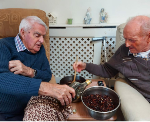 Making an Xmas cake at Cross Park House